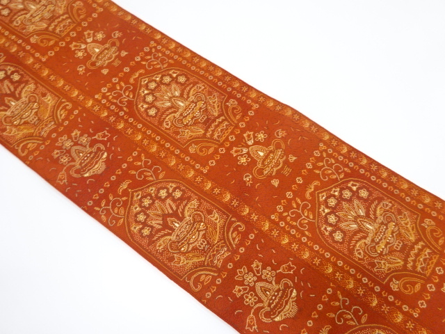 JAPANESE NAGOYA OBI / WOVEN FLORAL SARASA